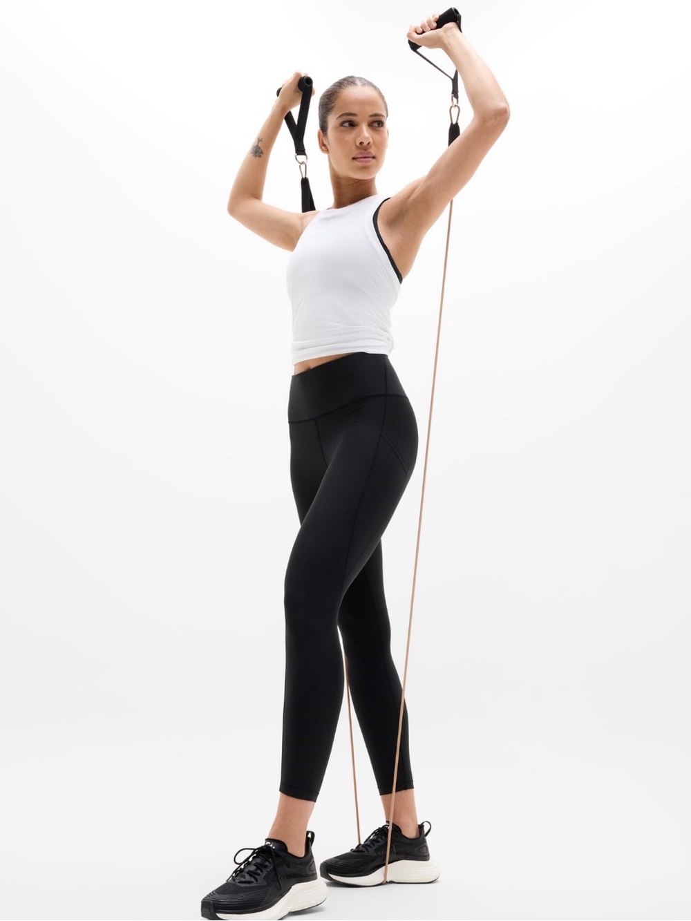 Athleta Interval Stash Pocket 7/8 Leggings — Black — Sz S XS— NWT
